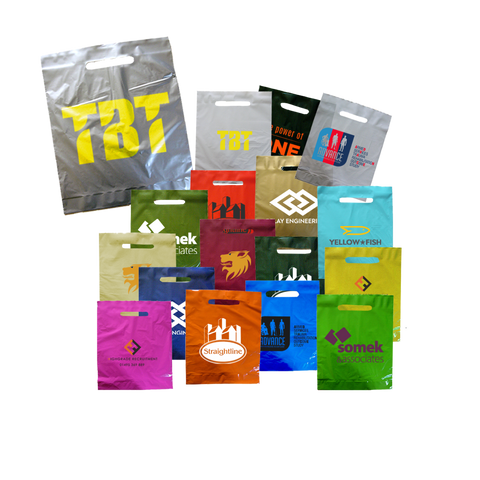 Polythene Bags - 12" Duty Plastic Carriers  - PG Promotional Items