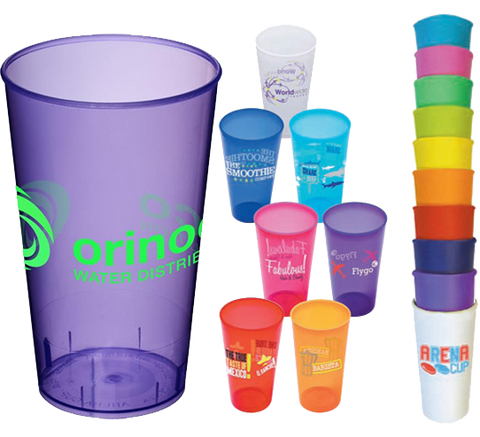 printed arena cups, printed stadium cups, branded plastic cups