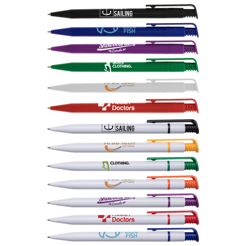 Low cost promotional pens - Solid Push Me Pens - 3 Day Express  - PG Promotional Items