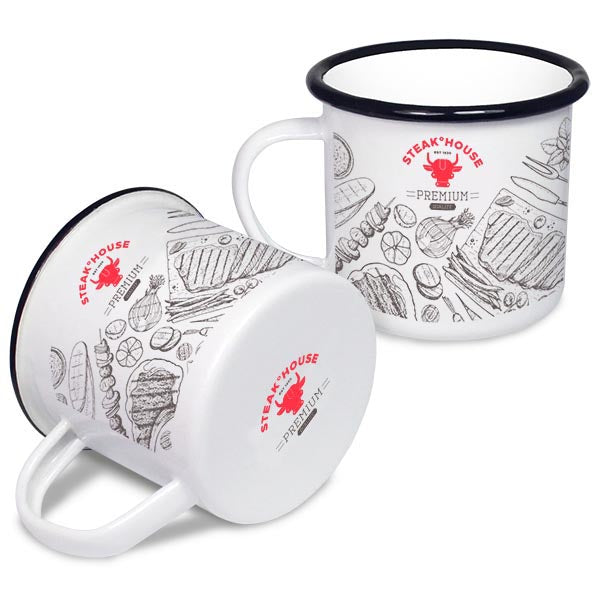 10oz Enamel Mugs - White