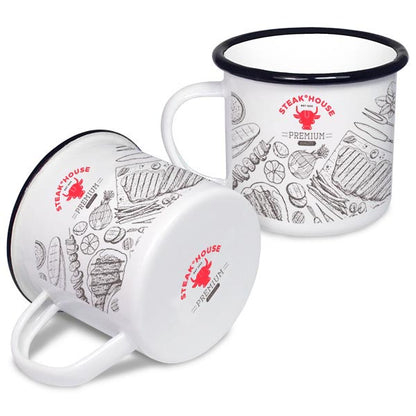 10oz Enamel Mugs - White