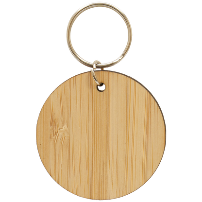 Circular Bamboo Keyring