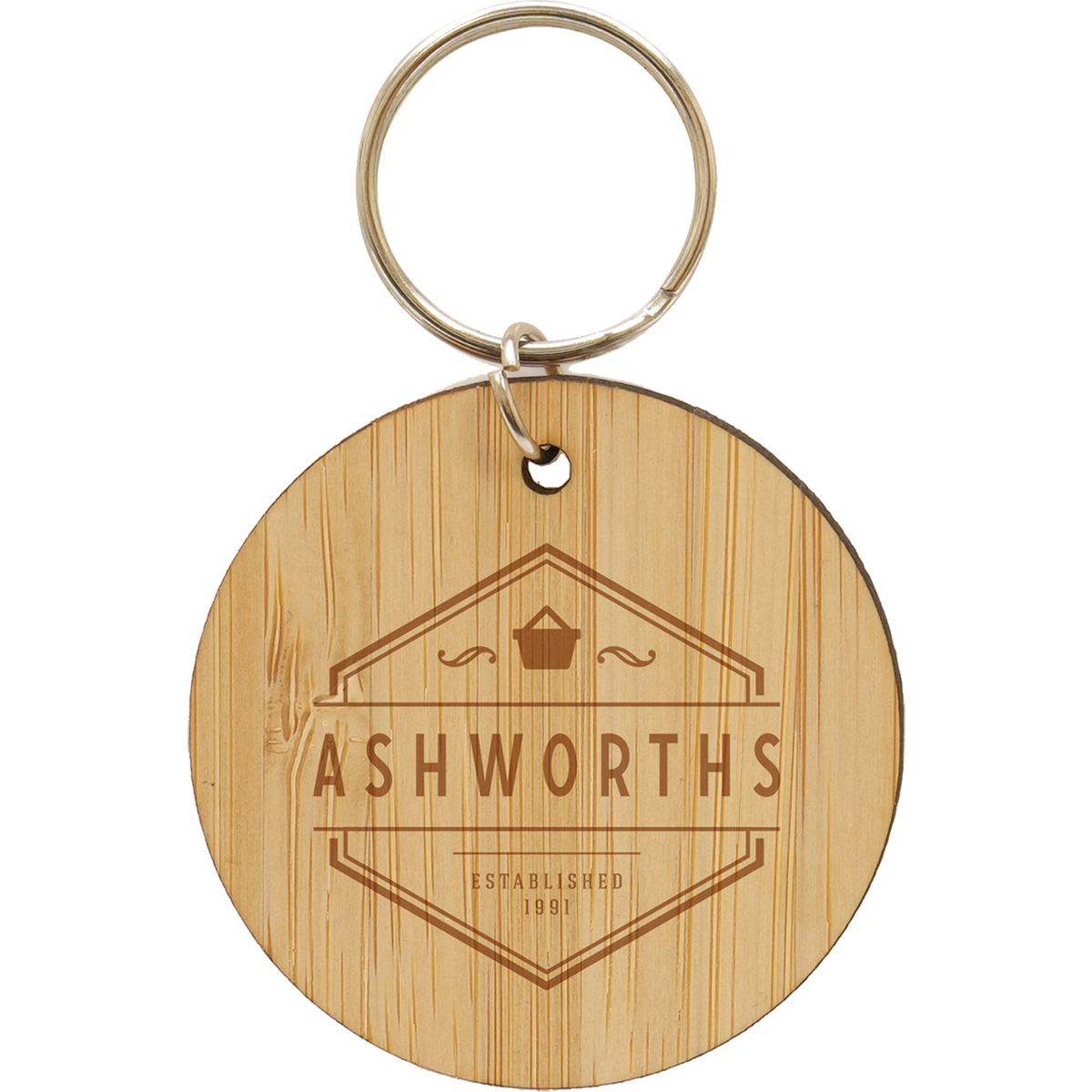 Circular Bamboo Keyring