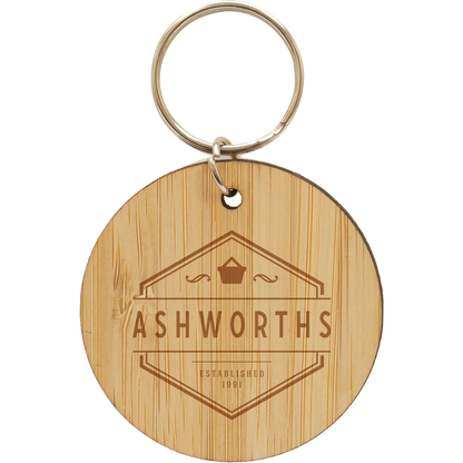 Circular Bamboo Keyring