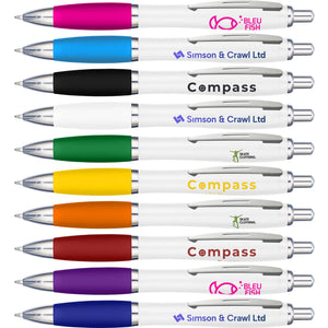 Branded Curvy Pens - Printed Pens -PG Promotional Items