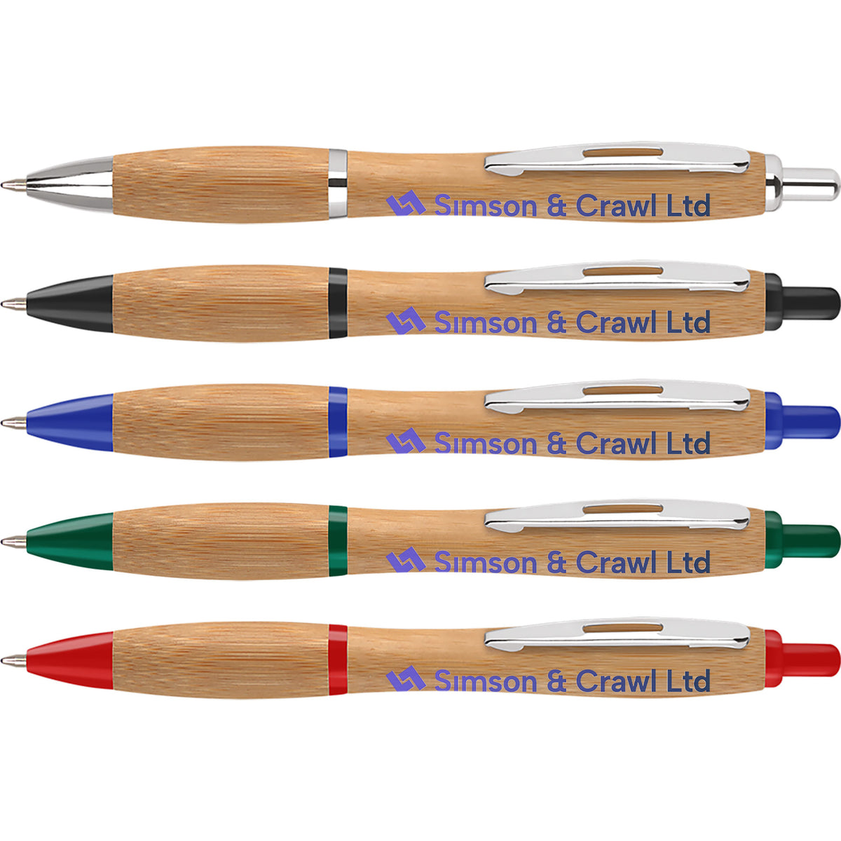 Branded Contour Bamboo Pens PG Promotional Items