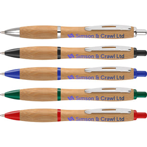 Branded Contour Bamboo Pens PG Promotional Items