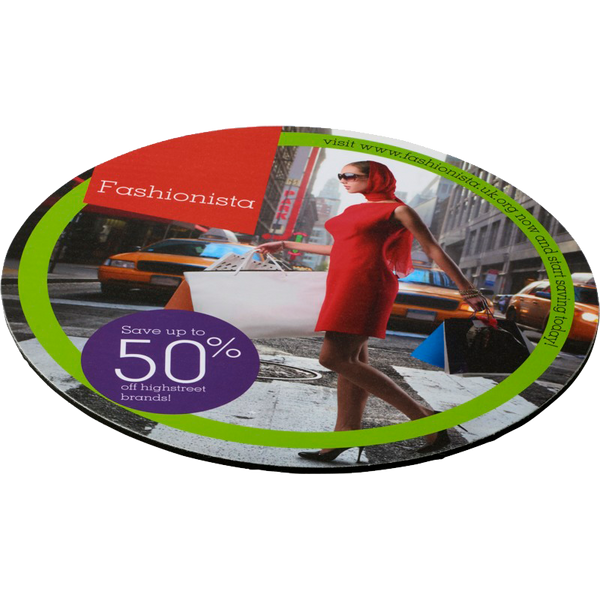 Q-Mat® round mouse mat - Solid black - Unprinted sample