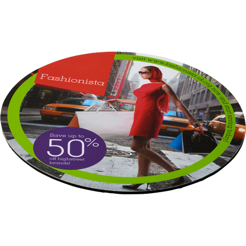 Q-Mat® round mouse mat - Solid black - Unprinted sample