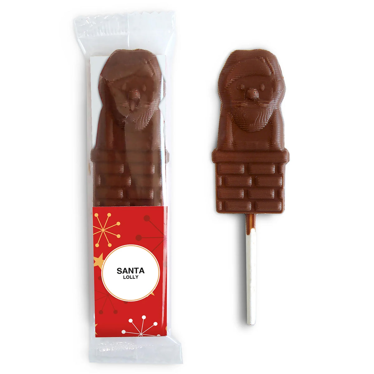 Branded Chocolate Santa Lollipops