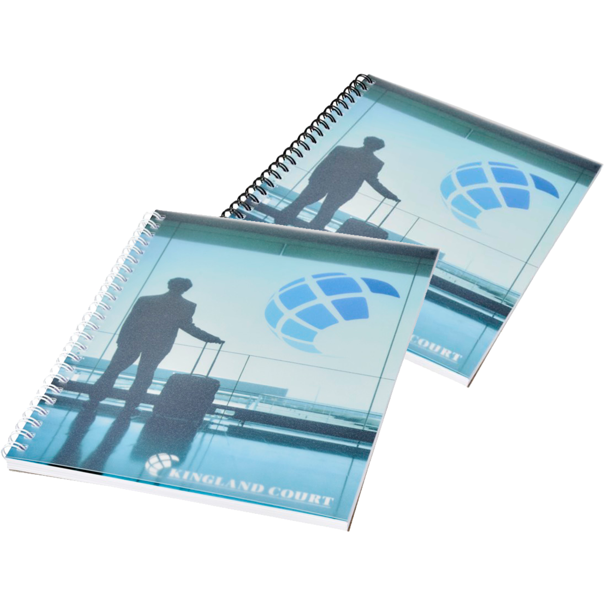 Branded Desk-Mate® wire-o A5 notebook PP cover. PG Promotional Items