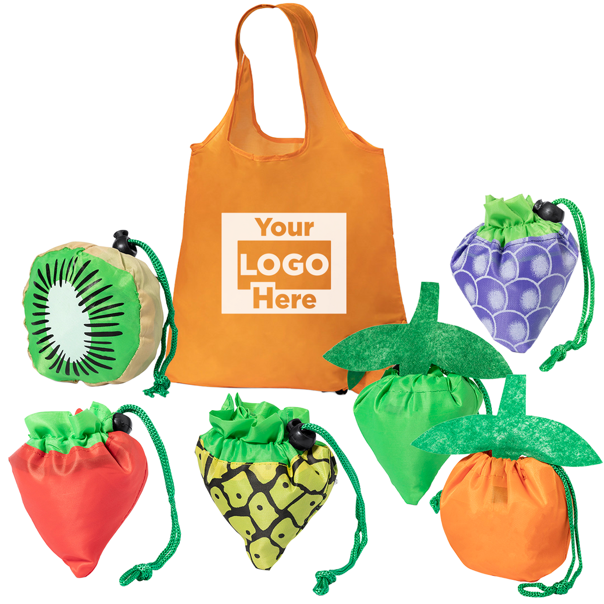 Branded Folding Fruit Shoppers - Foldable Bag Corni