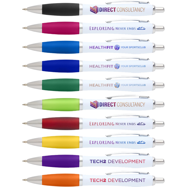 Curvy Nash Recycled Pens - White
