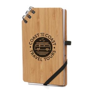 Branded a6 bamboo notebooks