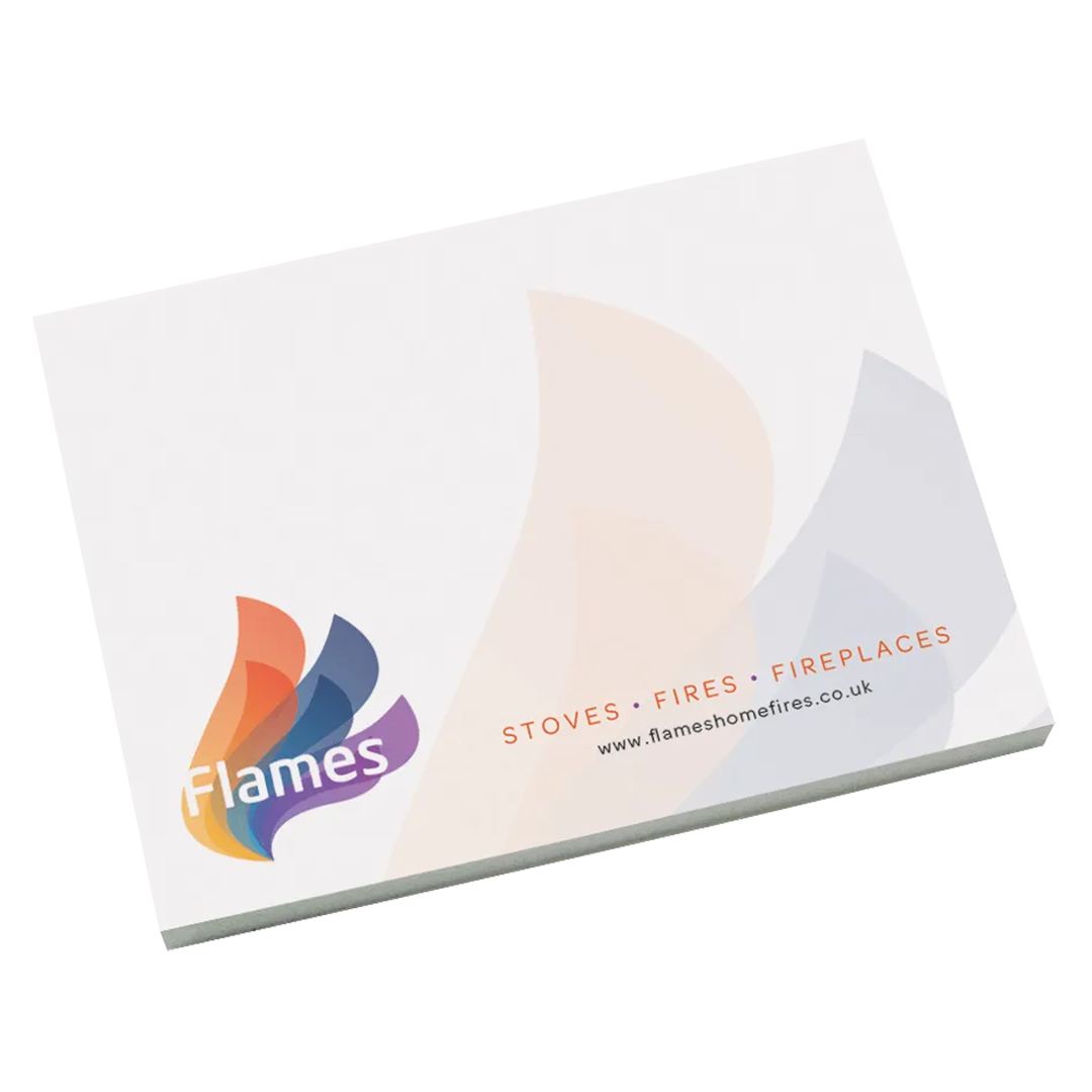 branded sticky notes A7, A7 Post it Notes printed with logo UK