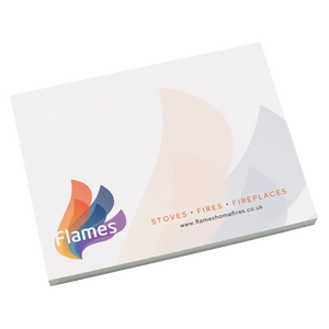 branded sticky notes A7, A7 Post it Notes printed with logo UK