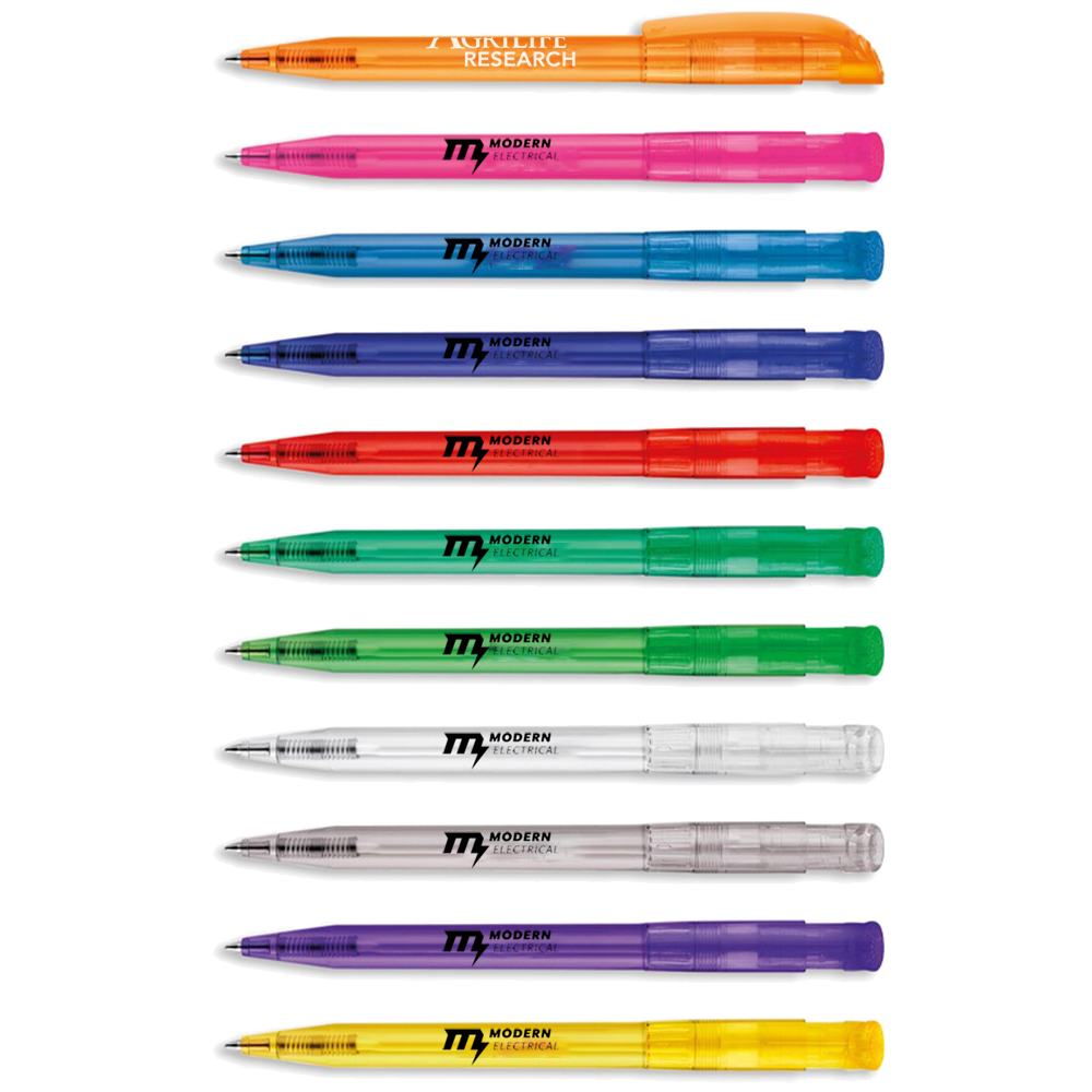 branded S45 Transparent Ball pens UK