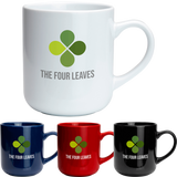 White mugs for branding with logo, Blue brand able mugs, printed mugs cheap and professional