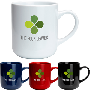 White mugs for branding with logo, Blue brand able mugs, printed mugs cheap and professional