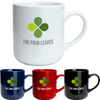 White mugs for branding with logo, Blue brand able mugs, printed mugs cheap and professional