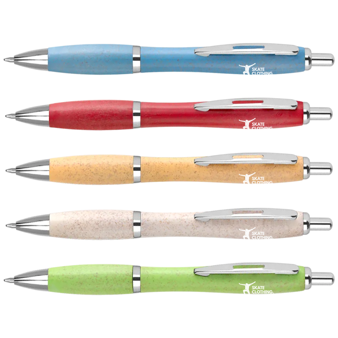 branded contour colour wheatstraw pens, printed wheatstraw pens