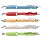 branded contour colour wheatstraw pens, printed wheatstraw pens