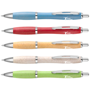 branded contour colour wheatstraw pens, printed wheatstraw pens