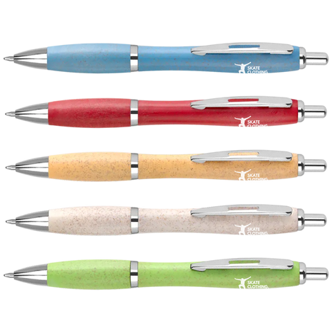 branded contour colour wheatstraw pens, printed wheatstraw pens