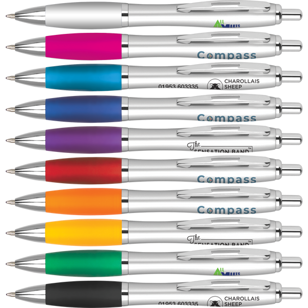 Promotional Curvy Pens - Silver