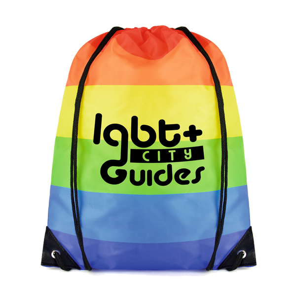 Rainbow Drawstring Bags Unprinted Sample