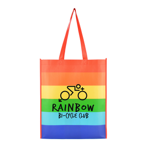 printed shoppers with pride design, pride based shopping bags branded with logo