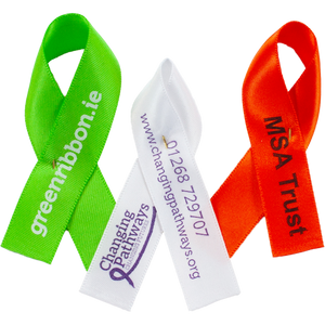 Printed campaign ribbons, branded event ribbons