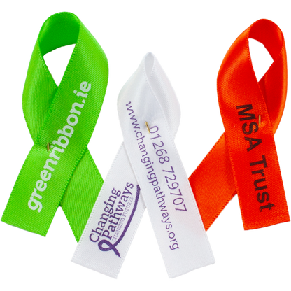 Printed campaign ribbons, branded event ribbons