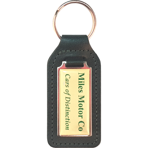 Recycled Long Square Shaped Keyfob with Domed Medallion