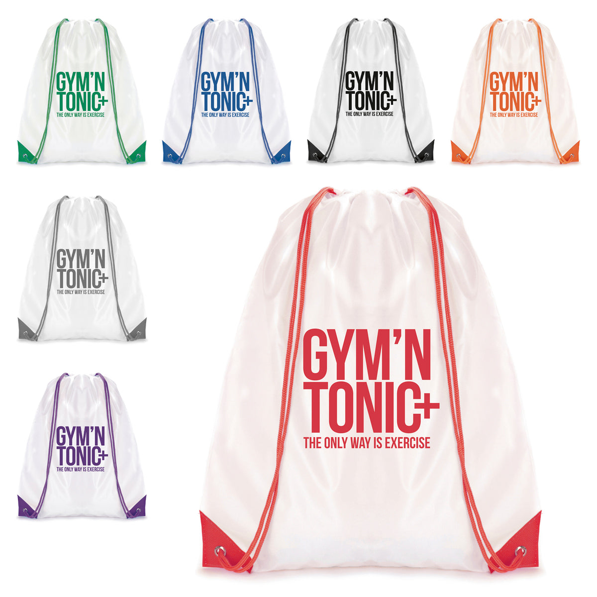 Branded White Coloured Trim Pegasus Drawstring Bag - PG Promotional Items