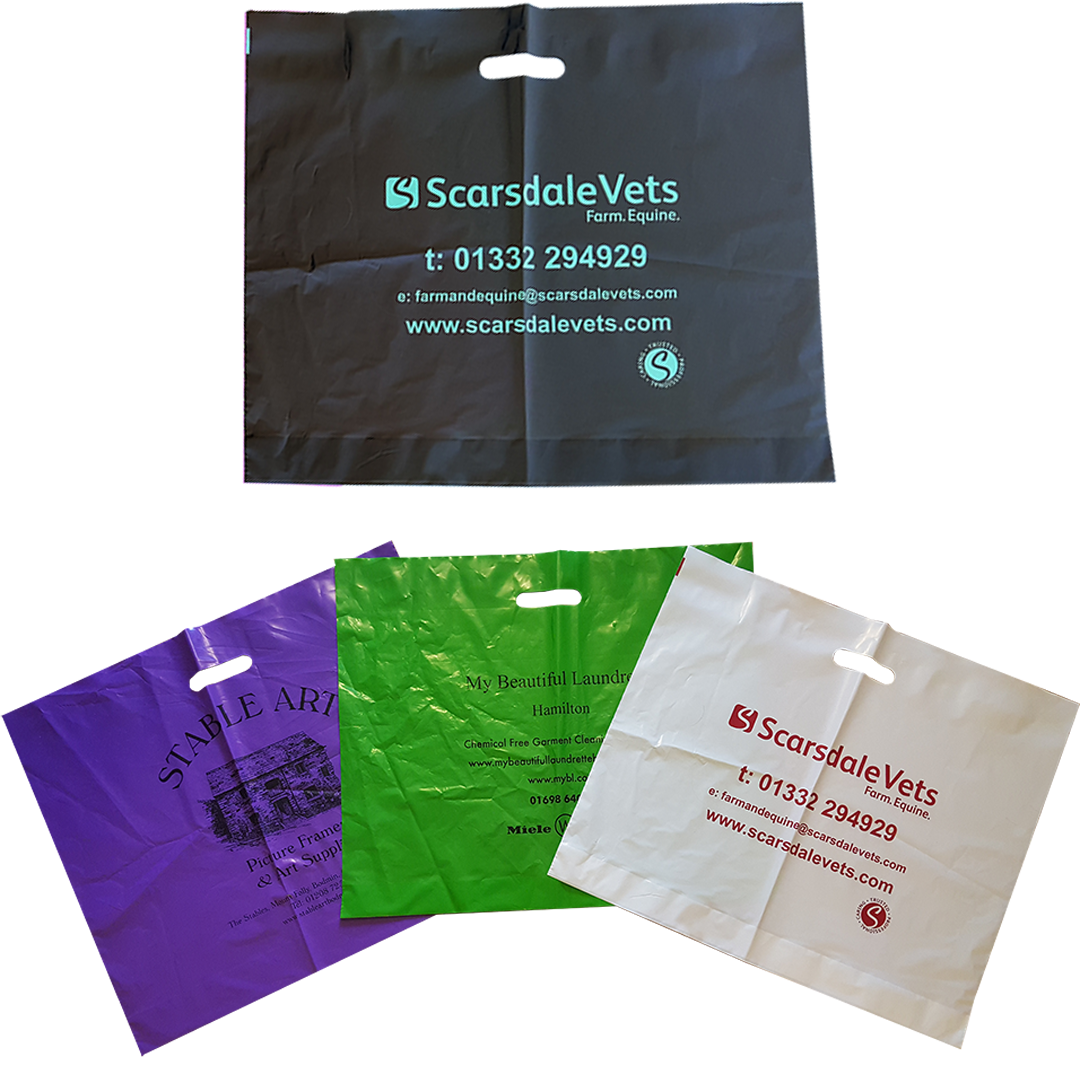 branded large carrier bags, plastic bags printed UK