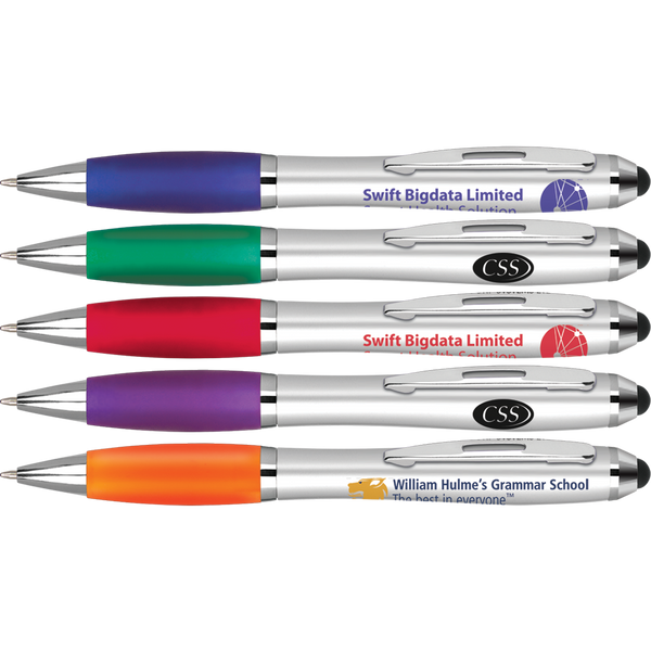 Curvy Stylus Pens - Silver