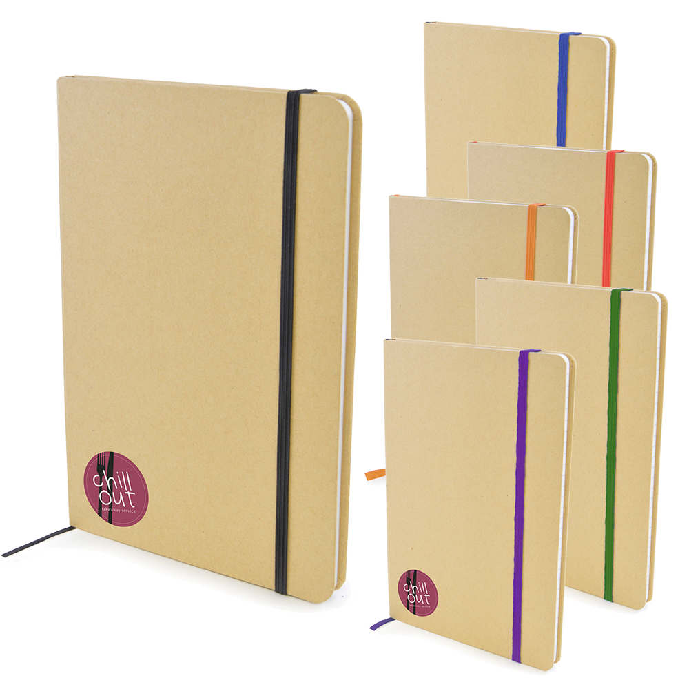 A5 Natural Recycled Notebooks, printed A5 Natural Recycled Notebooks, branded A5 Natural Recycled Notebooks