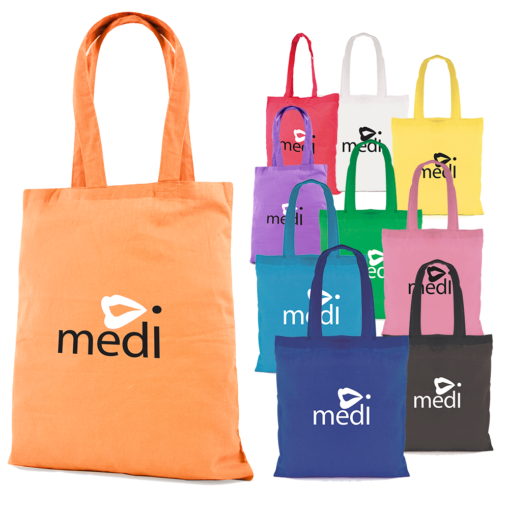 promotional cotton bags, printed cotton bags, branded cotton bags, branded coloured bags, printed coloured bags