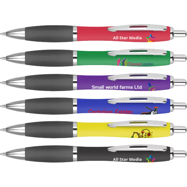 contour digital softfeel ballpens, printed soft pens, soft feel pens printed uk