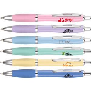 Low cost promotional pens - Curvy Pastel Pens  - PG Promotional Items