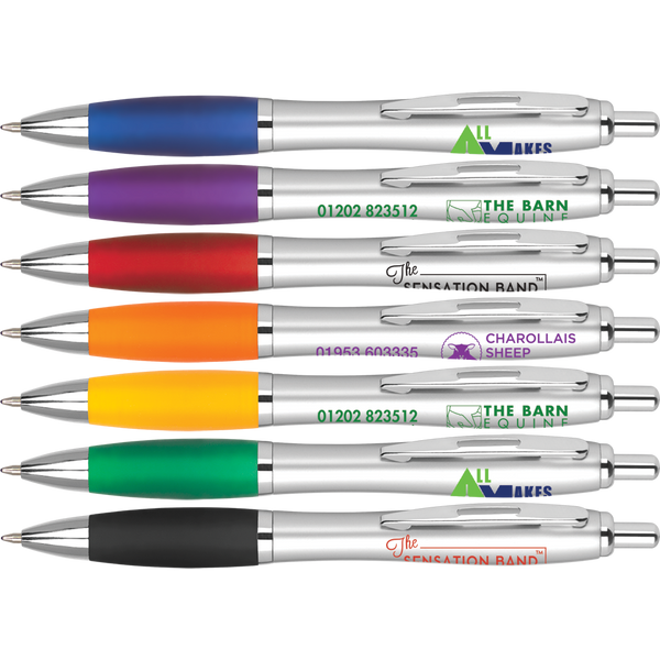 Promotional Curvy Pens - Silver - Unprinted sample