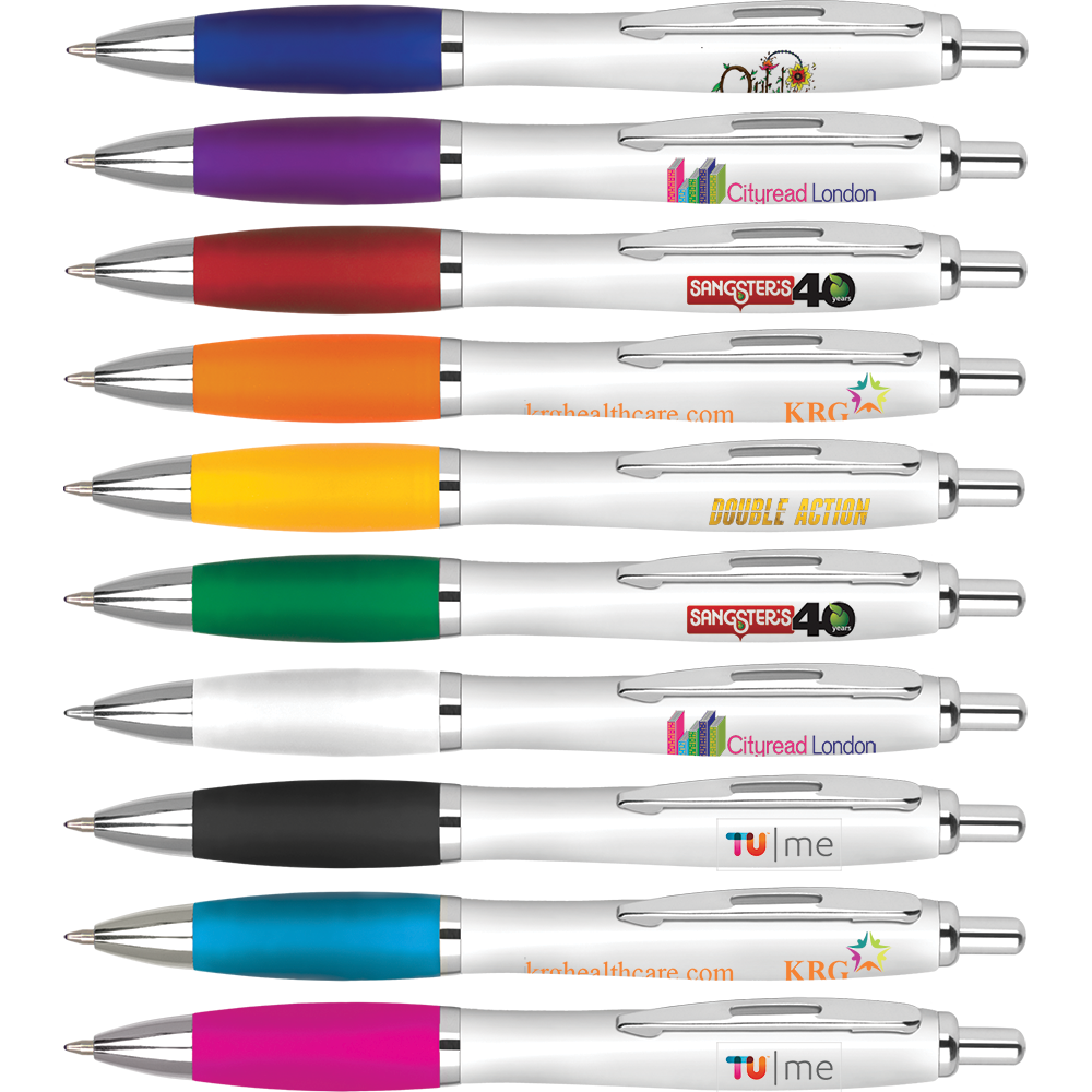 Low cost promotional pens - Digital Printed Curvy Pens  - PG Promotional Items