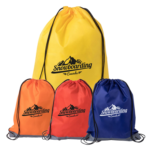 promotional reflective stripe drawstring bags, PG Promotional Items