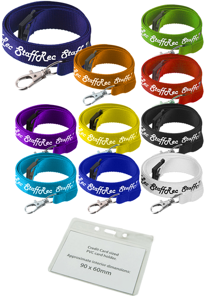 20mm Printed Lanyards with Wallets - Unprinted sample