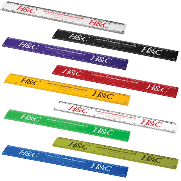 Advertising Ruler Pvc Branded 30cm Logo Rulers | Printed Rulers | PG Promotional Items