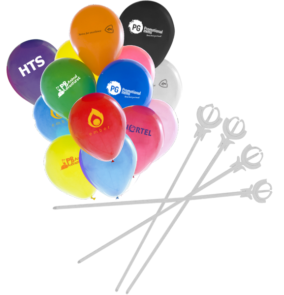 12" Balloons & Sticks Package - BOTH SIDES