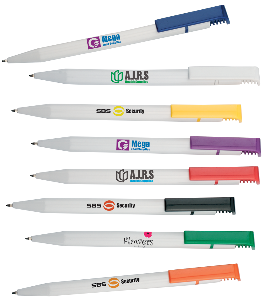 Low cost promotional pens - Coloured Clip Pens - 3 Day Express  - PG Promotional Items