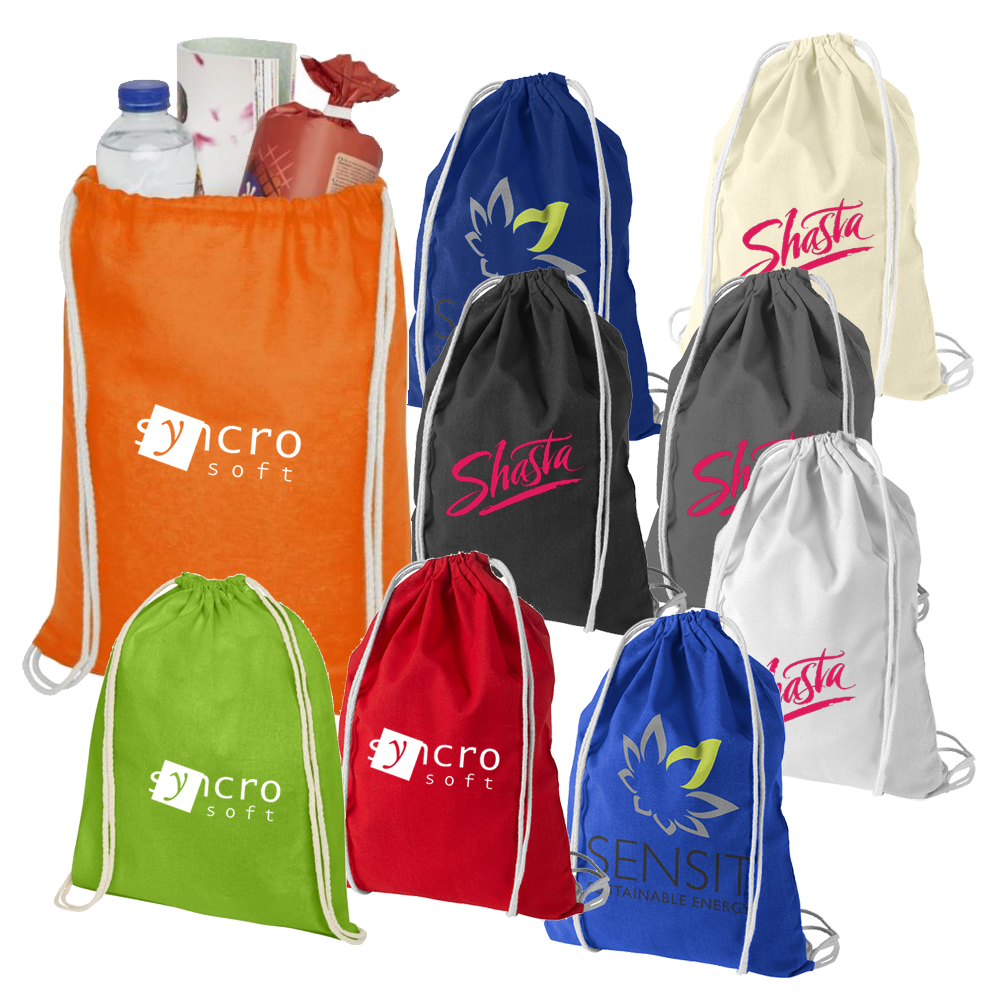 branded cotton drawstring bags, printed cotton drawstring bags