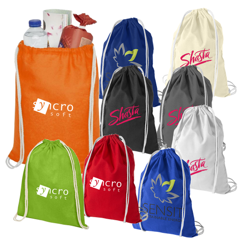 branded cotton drawstring bags, printed cotton drawstring bags